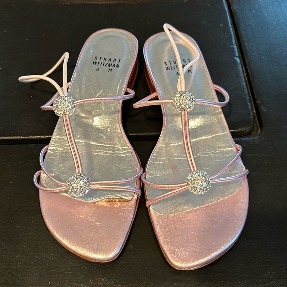 Stewart Weitzman pink with crystals